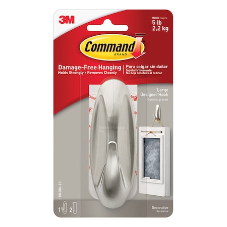 Command 3M Command Large Metal Designer Hooks 4.125 in. L 1 pk 17083BN-ES